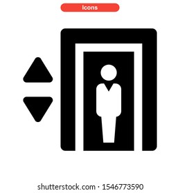 elevator door button icon isolated sign symbol vector illustration - high quality black style vector icons
