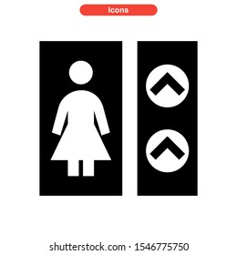 elevator door button icon isolated sign symbol vector illustration - high quality black style vector icons
