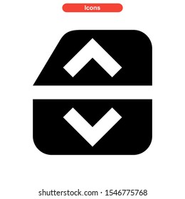 elevator door button icon isolated sign symbol vector illustration - high quality black style vector icons
