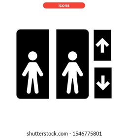 elevator door button icon isolated sign symbol vector illustration - high quality black style vector icons
