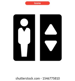 elevator door button icon isolated sign symbol vector illustration - high quality black style vector icons
