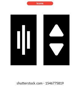 elevator door button icon isolated sign symbol vector illustration - high quality black style vector icons

