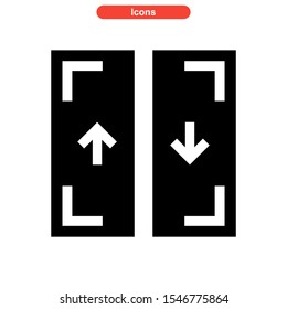 elevator door button icon isolated sign symbol vector illustration - high quality black style vector icons
