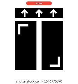 elevator door button icon isolated sign symbol vector illustration - high quality black style vector icons
