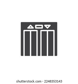 Elevator door vector icon. filled flat sign for mobile concept and web design. Elevator glyph icon. Symbol, logo illustration. Vector graphics