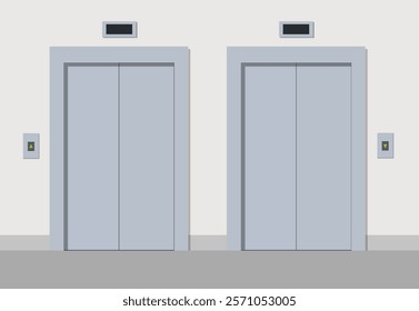 Elevator doors in flat style. Vector stock