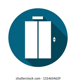 Elevator doors icon, open and close. Flat style vector illustration