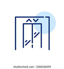 Elevator with up and down arrows. Pixel perfect, editable stroke line icon