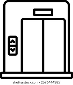 Linearer Ikonenvektor der Aufzugtreppe zur Illustration mit isolierten. passend für Design, Icon, Logo, App