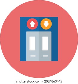 Elevator Flat Circle Vector Icon Design