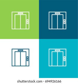 Elevator green and blue material color minimal icon or logo design