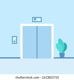 Elevator hall vector clipart image