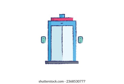 Elevator hand drawn vector illustration