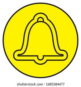 An elevator help alarm bitton with bell and isolated over a white background
