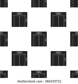 Elevator icon in black style isolated on white background. Hotel pattern stock vector illustration.
