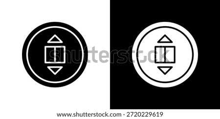 Elevator icon black and white filled.