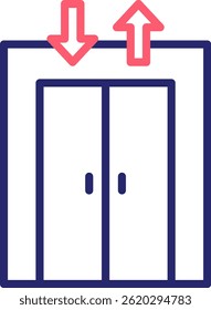 Ilustração do vetor de cor do ícone do elevador