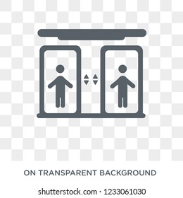 Elevator icon. Elevator design concept from Hotel collection. Simple element vector illustration on transparent background.