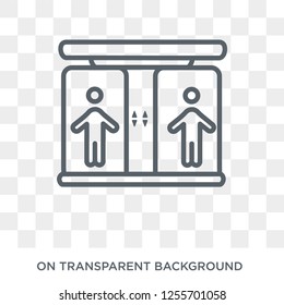 Elevator icon. Elevator design concept from Hotel collection. Simple element vector illustration on transparent background.