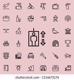 elevator icon. Detailed set of minimalistic line icons. Premium graphic design. One of the collection icons for websites, web design, mobile app on colored background