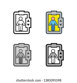 Elevator Icon in Different Color and Style