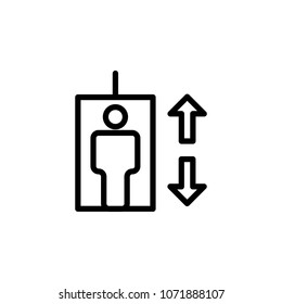 elevator icon. Element of minimalistic icons for mobile concept and web apps. Thin line icon for website design and development, app development on white background