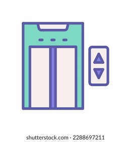 elevator icon with filled color style