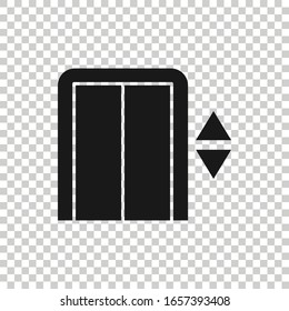 Elevator icon in flat style. Lift vector illustration on white isolated background. Passenger transportation business concept.