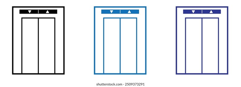  Elevator icon in flat style. Lift vector illustration on white isolated background. Passenger transportation business concept.