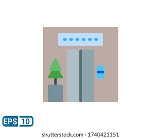 elevator icon in flat style. vector illustration for graphic design, website, UI isolated on white background. Editable color. EPS 10