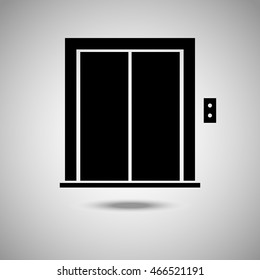 Elevator icon. Flat style.Grey background. Vector illustration.