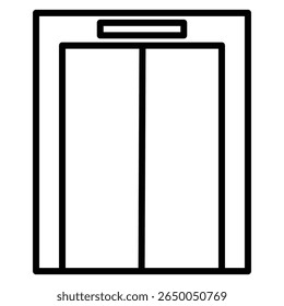 elevator icon flat thin outline art logo