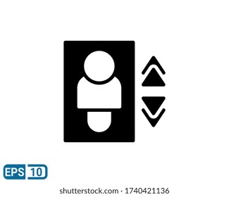 elevator icon in glyph style isolated on white background. EPS 10