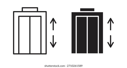 Ilustración vectorial de dibujo gráfico de icono de ascensor, boceto, esquema