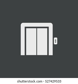 elevator icon, isolated, black background