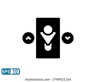 icono del ascensor aislado en el fondo blanco. ilustración vectorial en estilo glifo. EPS 10
