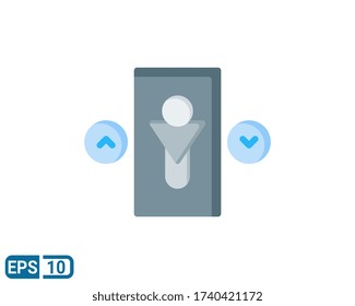 elevator icon isolated on white background. vector illustration in flat style. Editable color. EPS 10