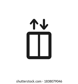 Icono del ascensor aislado en fondo blanco. Símbolo de piso moderno, simple, vector, icono para el diseño de sitios web, aplicación móvil, ui. Ilustración vectorial