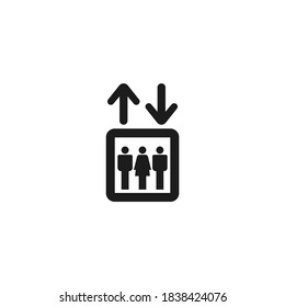 Elevator icon isolated on white background. Floor symbol modern, simple, vector, icon for website design, mobile app, ui. Vector Illustration