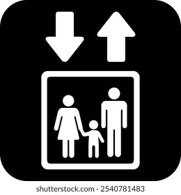El icono del ascensor aislado sobre fondo blanco
