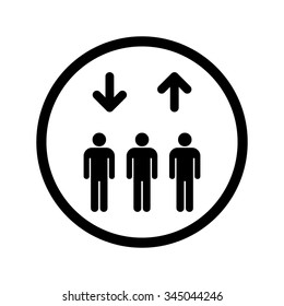 Elevator icon or lift icon in circle . Vector illustration