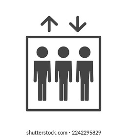Elevator icon. Lift poster sign. Vector Image.