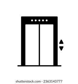 Elevator icon for lifting people and goods to the upper floors of the building
