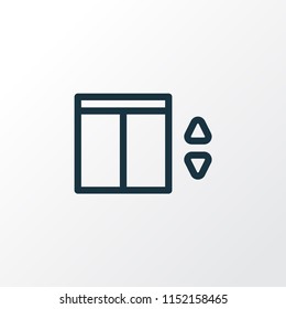 Elevator icon line symbol. Premium quality isolated lift element in trendy style.