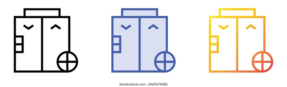 elevator icon. Linear, Blue Fill and Gradient Style Design Isolated On White Background