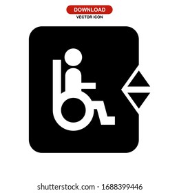 Icono de ascensor o logotipo símbolo de signo aislado ilustración vectorial - iconos vectoriales de estilo negro de alta calidad
