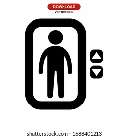 Icono de ascensor o logotipo símbolo de signo aislado ilustración vectorial - iconos vectoriales de estilo negro de alta calidad
