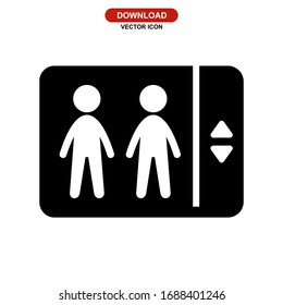 Icono de ascensor o logotipo símbolo de signo aislado ilustración vectorial - iconos vectoriales de estilo negro de alta calidad
