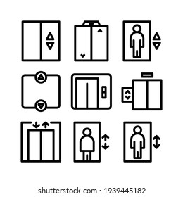 icono del elevador o logotipo símbolo de signo aislado ilustración vectorial - Colección de iconos vectoriales de estilo negro de alta calidad
