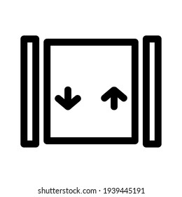Aufzugssymbol oder Logo einzeln auf Zeichensymbolen, Vektorgrafik - hochwertige Vektorsymbole in schwarzem Stil
